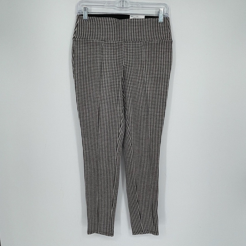 Nine West NWT Women's Black Houndstooth Stretch Knit Mid Rise Leggings Size S
